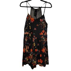 EXPRESS- Black Floral Short Romper Size Large